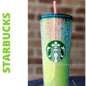 💚Starbucks Green Yellow Ombre Bubbler Cold Cup 24oz Venti NWT